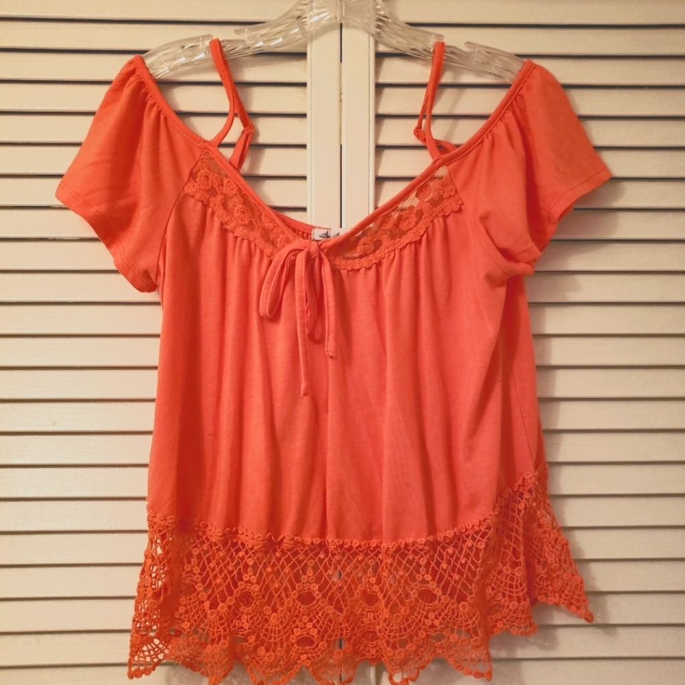 Women's off the shoulder top w/ sheer cover